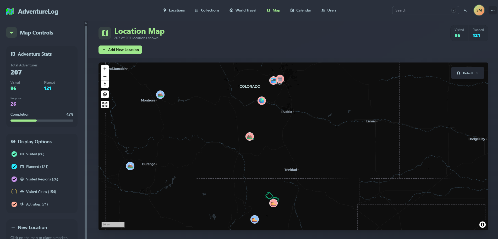 AdventureLog Screenshot