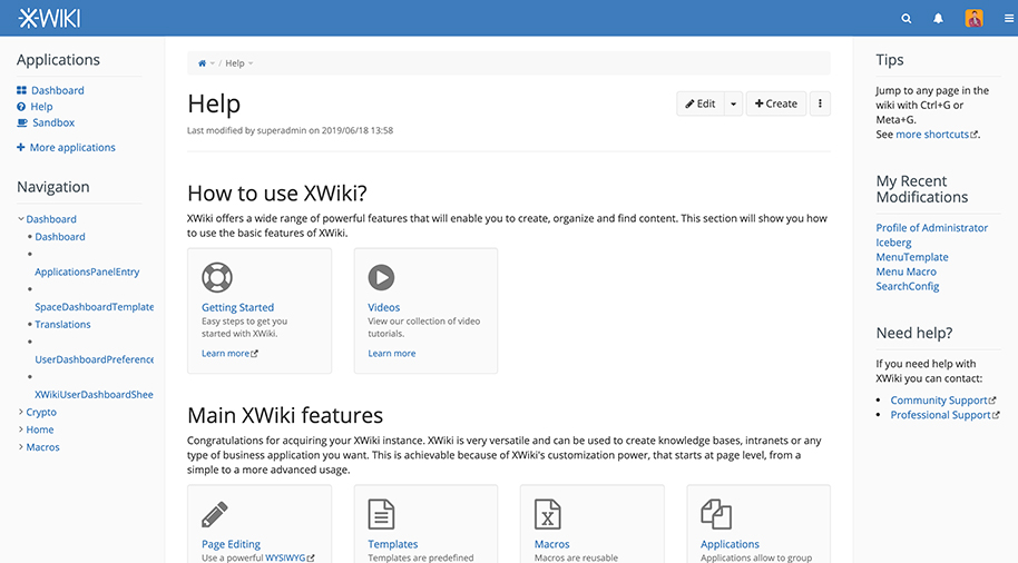 Xwiki Screenshot