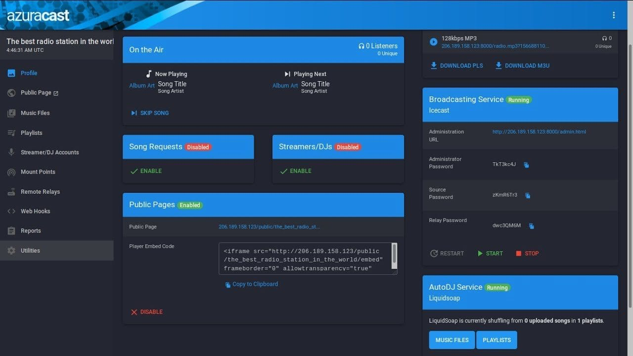 AzuraCast Screenshot