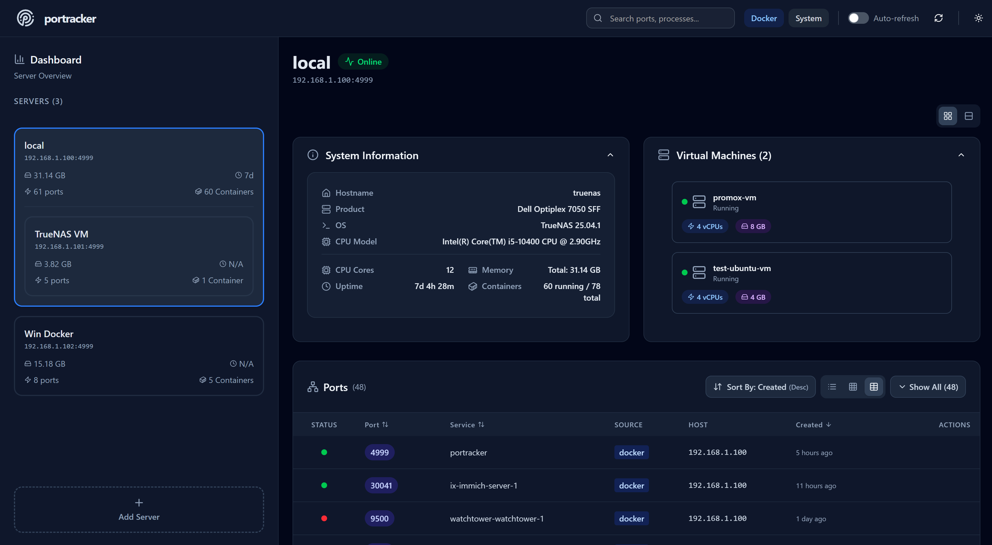 Portracker Screenshot