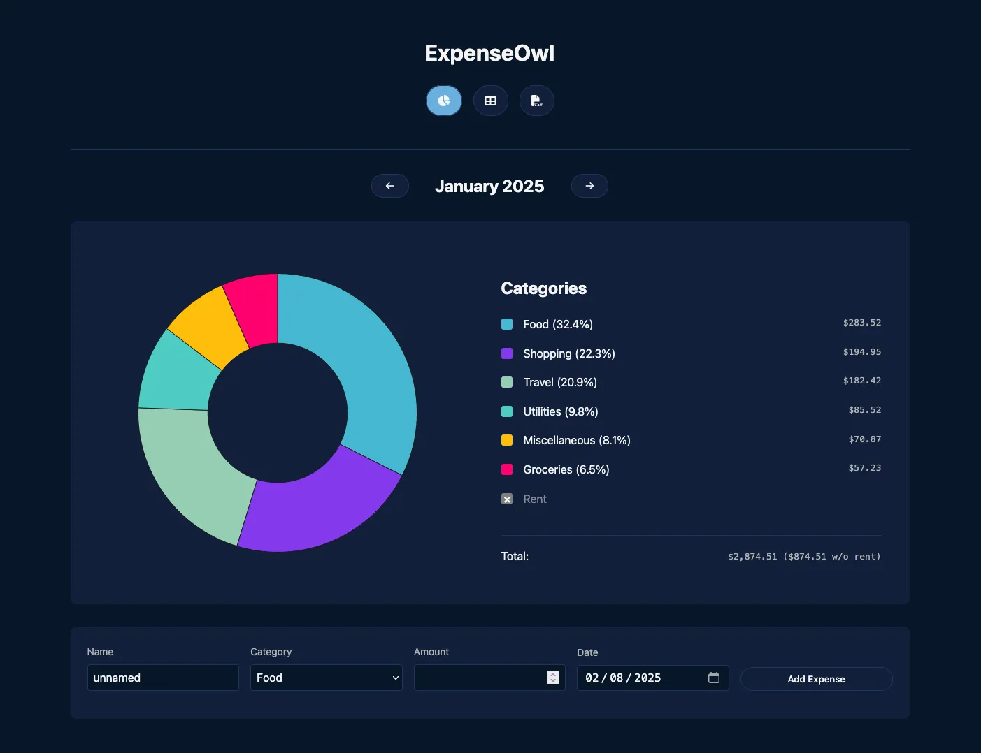 ExpenseOwl Screenshot